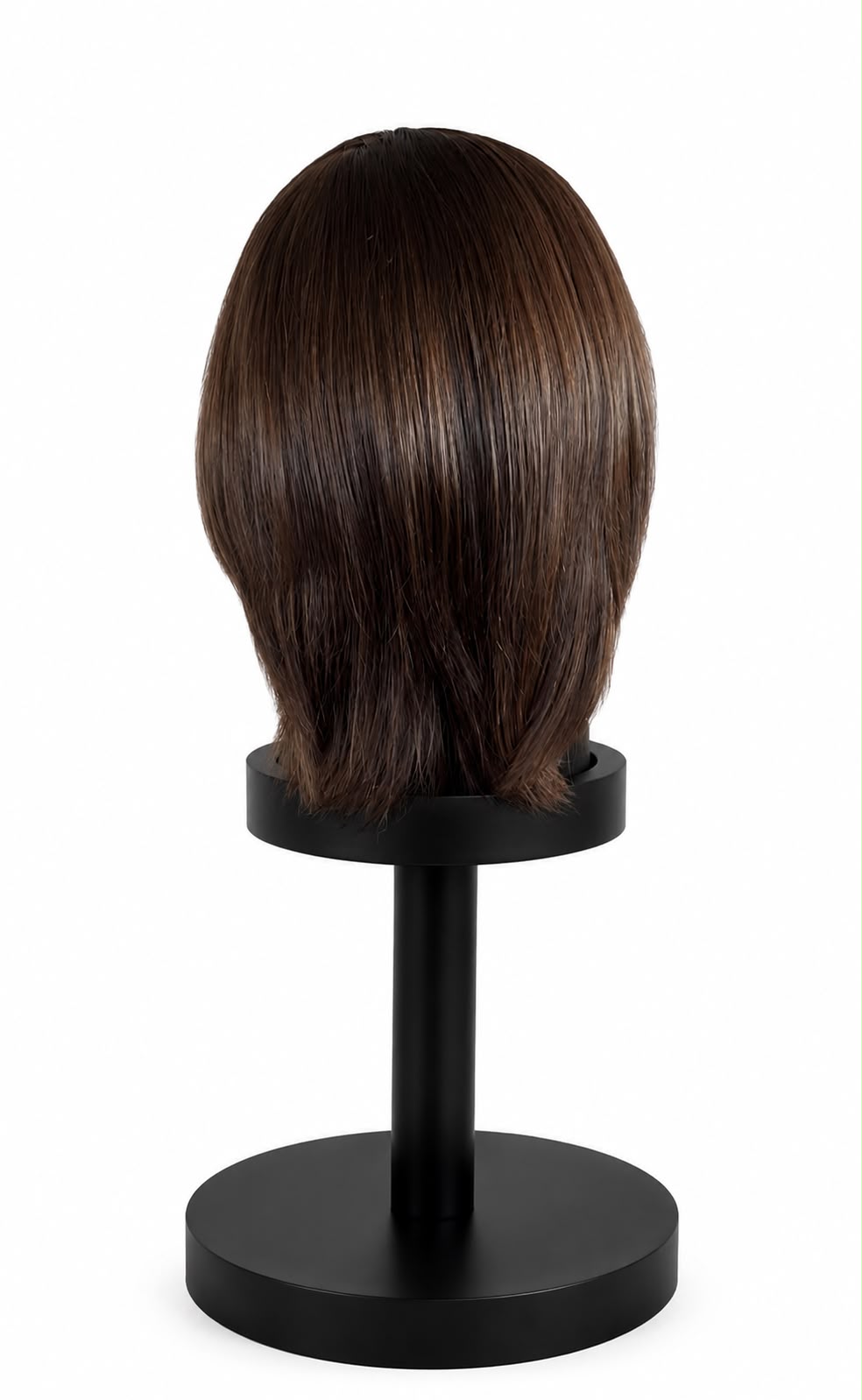 Peluca Corte Lob Liso Castaño Chocolate Profundo